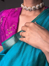 Load image into Gallery viewer, Gajra Pearl choker in silver & pearls