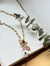 Load image into Gallery viewer, Dainty Inlay work necklace in natural aventurine and gemstones