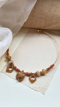 Load image into Gallery viewer, Statement vintage style coral hasli necklace