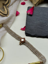 Load image into Gallery viewer, Kundan and pearl choker in silver 925