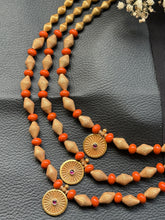 Load image into Gallery viewer, Statement multilayer coral dolki necklace