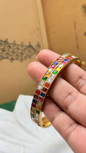 Load image into Gallery viewer, Multicoloured openable kundan stone bangle