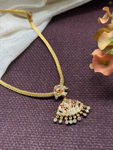 Load image into Gallery viewer, Gold polish classic adigai necklace in silver 925