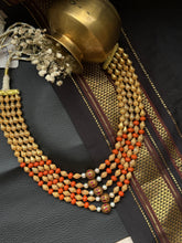 Load image into Gallery viewer, Statement multilayer coral dolki necklace