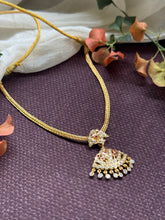 Load image into Gallery viewer, Gold polish classic adigai necklace in silver 925