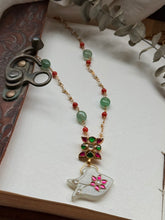 Load image into Gallery viewer, Dainty Inlay work necklace in natural aventurine and gemstones