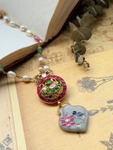 Load image into Gallery viewer, Dainty Inlay work necklace in natural aventurine and gemstones