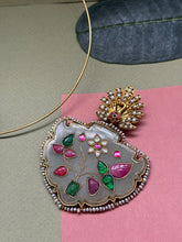 Load image into Gallery viewer, Statement inlay work gemstone pendant