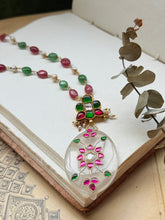 Load image into Gallery viewer, Dainty Inlay work necklace in natural aventurine and gemstones