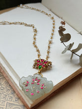 Load image into Gallery viewer, Dainty Inlay work necklace in natural aventurine and gemstones