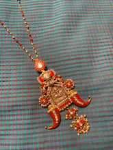 Load image into Gallery viewer, One of a kind amulet pendant kundan work neck chain