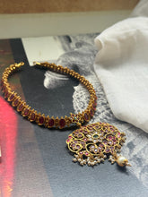 Load image into Gallery viewer, Kundan necklace in silver 925 and gold polish