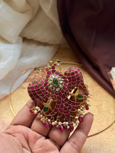 Load image into Gallery viewer, Statement vintage style necklace with earrings in silver 925 and gold polish