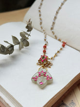 Load image into Gallery viewer, Dainty Inlay work necklace in natural aventurine and gemstones