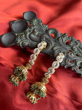 Load image into Gallery viewer, Statement Silver 92.5 gold polish jhumkas