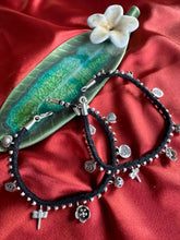 Load image into Gallery viewer, Black thread silver anklets-Balinese