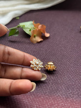 Load image into Gallery viewer, South Indian traditional stone studs in silver 925