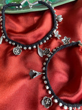 Load image into Gallery viewer, Black thread silver anklets-Balinese
