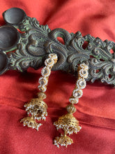 Load image into Gallery viewer, Statement Silver 92.5 gold polish jhumkas