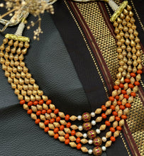 Load image into Gallery viewer, Statement multilayer coral dolki necklace
