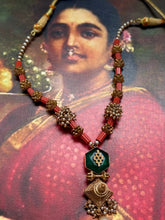 Load image into Gallery viewer, Vintage style statement coral necklace