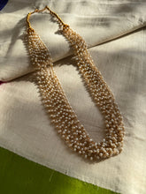 Load image into Gallery viewer, Multilayered Pearl bunch necklace in silver 925 and gold polish