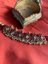 Load image into Gallery viewer, Ruby red kundan bracelet/Ponchi