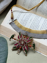 Load image into Gallery viewer, One of a kind kundan necklace in silver 925