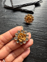 Load image into Gallery viewer, Silver 92.5 gold polish flower earrings