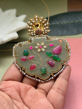 Load image into Gallery viewer, Statement inlay work gemstone pendant