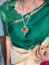 Load image into Gallery viewer, 92.5 gold polish navaratrna pendant necklace set