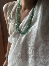 Load image into Gallery viewer, Green strawberry quartz necklace in thread work