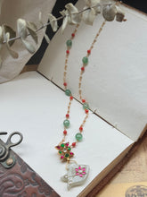 Load image into Gallery viewer, Dainty Inlay work necklace in natural aventurine and gemstones