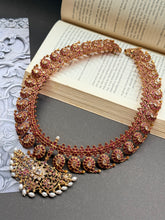 Load image into Gallery viewer, Statement mango necklace with earrings in silver 925 and gold polish