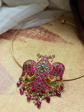 Load image into Gallery viewer, Gandaberunda statement pendant in silver 925 and gold polish