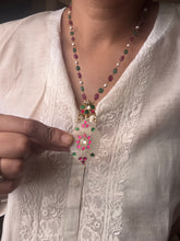 Load image into Gallery viewer, Dainty Inlay work necklace in natural aventurine and gemstones
