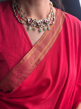 Load image into Gallery viewer, One of a kind gold polish kundan work statement necklace