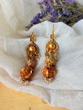 Load image into Gallery viewer, Vintage style statement earrings in sliver 925 and gold polish