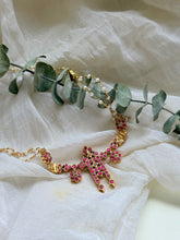 Load image into Gallery viewer, Traditional southindian necklace in silver 925, Burmese rubies & mossanite