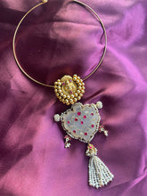 Load image into Gallery viewer, One of a kind, statement nagru,inlay work onyx pendant with hasli