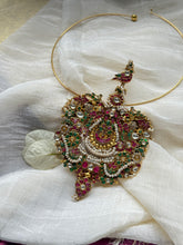 Load image into Gallery viewer, One of a kind, 92.5 gold polish kundan work pendant with hasli 1