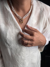 Load image into Gallery viewer, Pearl bunch kundan work necklace