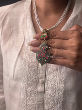 Load image into Gallery viewer, Dainty inlay work necklace in natural aventurine and gemstones