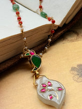 Load image into Gallery viewer, Dainty Inlay work necklace in natural aventurine and gemstones