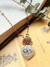 Load image into Gallery viewer, Dainty Inlay work necklace in natural aventurine and gemstones
