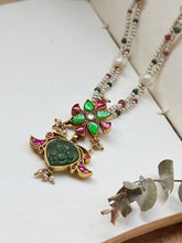Load image into Gallery viewer, Dainty Inlay work necklace in natural aventurine and gemstones