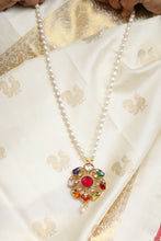 Load image into Gallery viewer, 92.5 gold polish navaratrna pendant necklace set