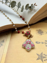 Load image into Gallery viewer, Dainty Inlay work necklace in natural aventurine and gemstones