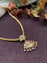 Load image into Gallery viewer, Gold polish classic adigai necklace in silver 925