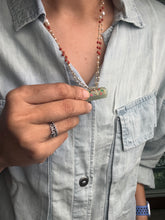 Load image into Gallery viewer, Dainty Inlay work neckpiece in natural aventurine and gemstones